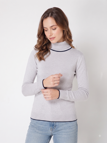 Rauth Women’s High Neck Knitted Sweater | Full Sleeve Turtle Neck Pullover | Soft Comfortable Regular Fit Winter Wear for Women