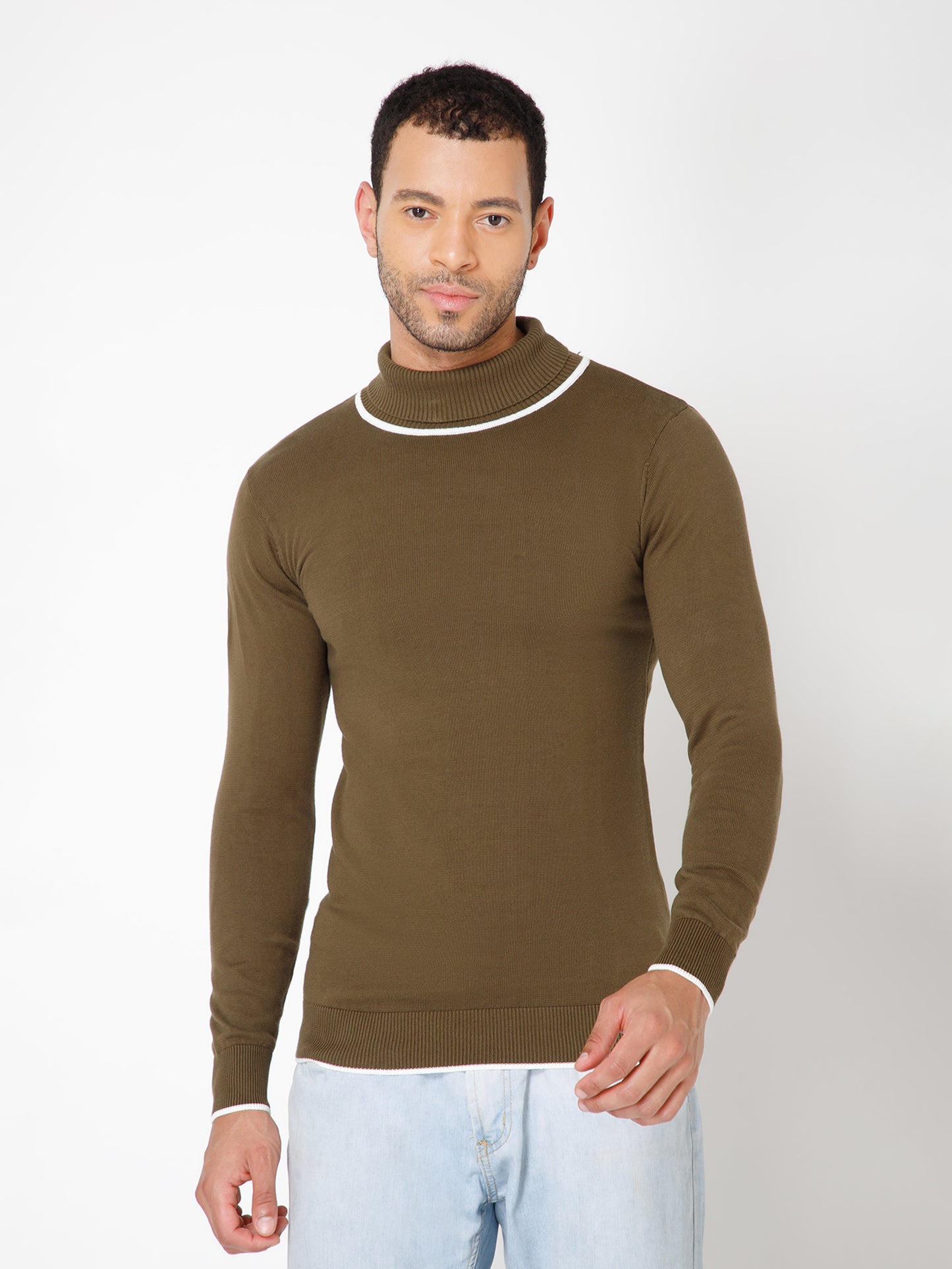 Premium Slim Fit Knitted Turtleneck Pullover Sweater