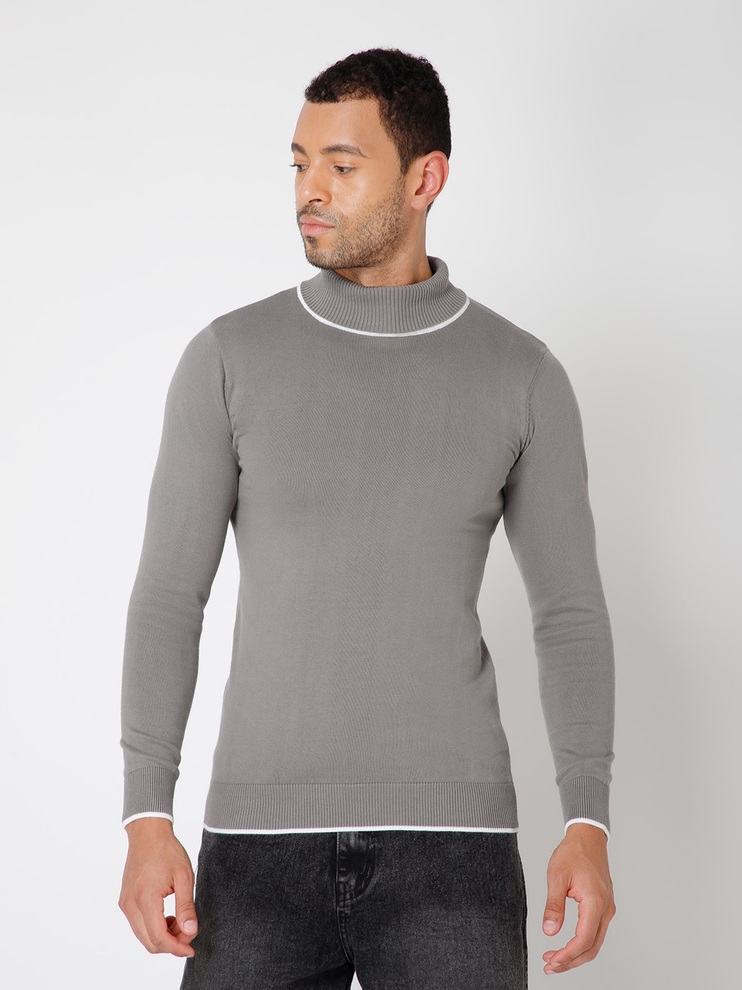 Premium Slim Fit Knitted Turtleneck Pullover Sweater