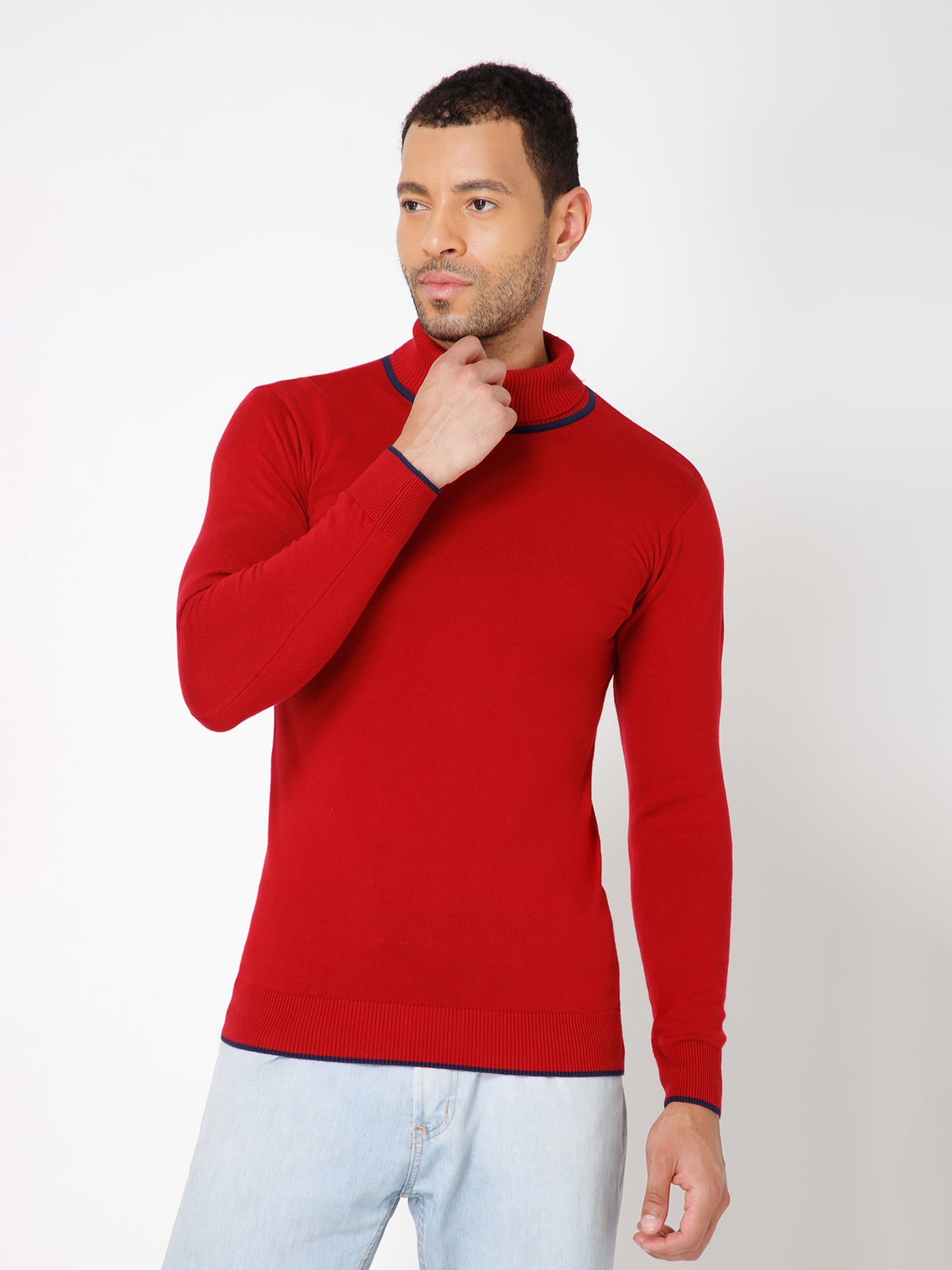 Premium Slim Fit Knitted Turtleneck Pullover Sweater