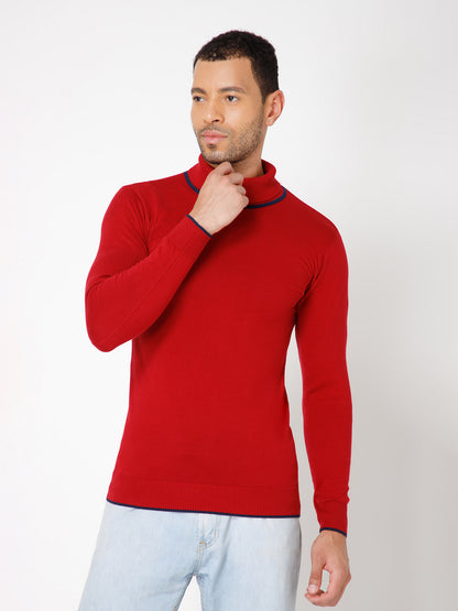 Premium Slim Fit Knitted Turtleneck Pullover Sweater