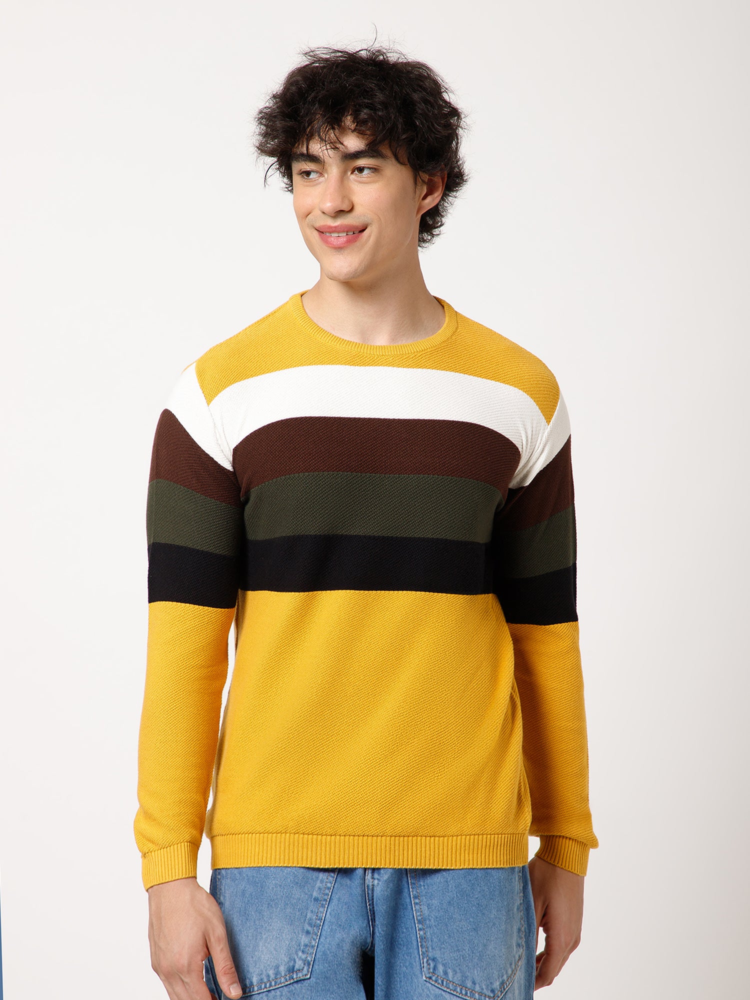 color-Mustard Stripped