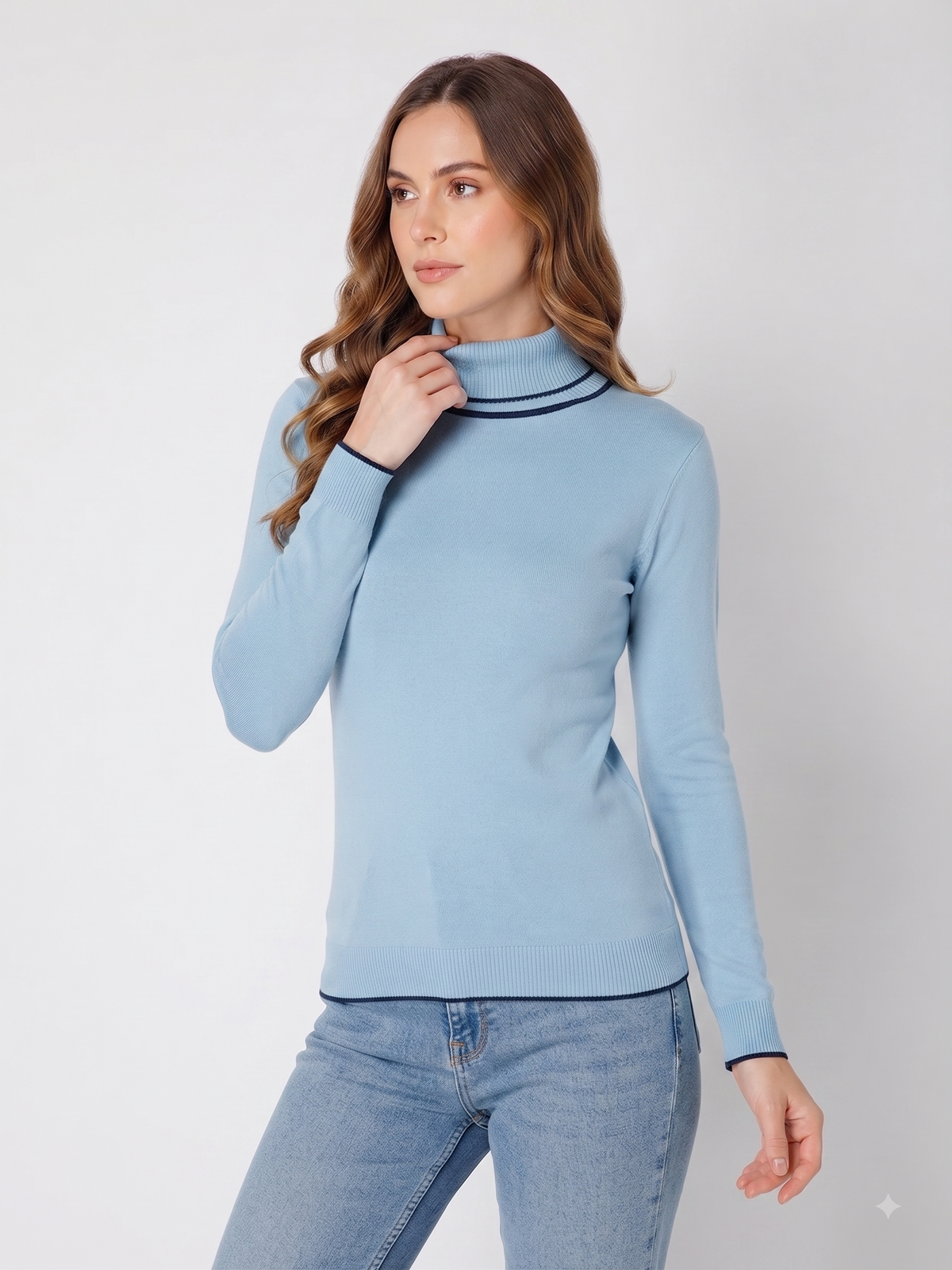 Rauth Women’s High Neck Knitted Sweater | Full Sleeve Turtle Neck Pullover | Soft Comfortable Regular Fit Winter Wear for Women