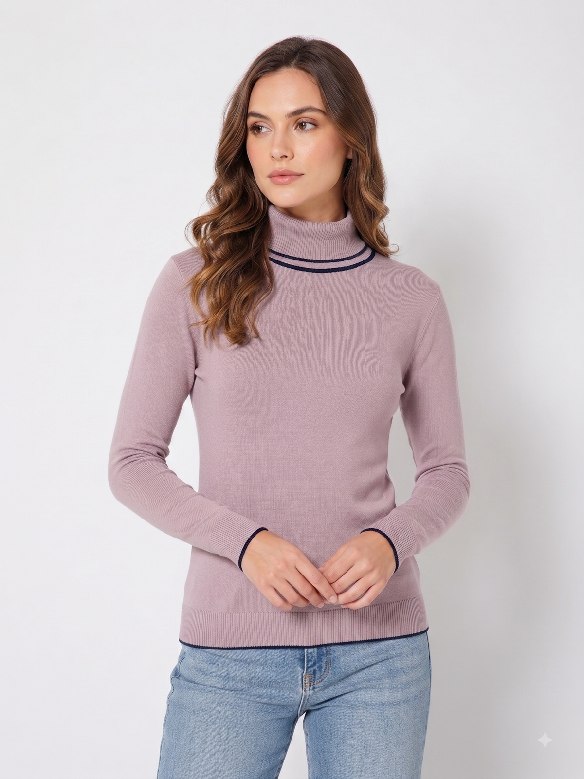 Rauth Women’s High Neck Knitted Sweater | Full Sleeve Turtle Neck Pullover | Soft Comfortable Regular Fit Winter Wear for Women