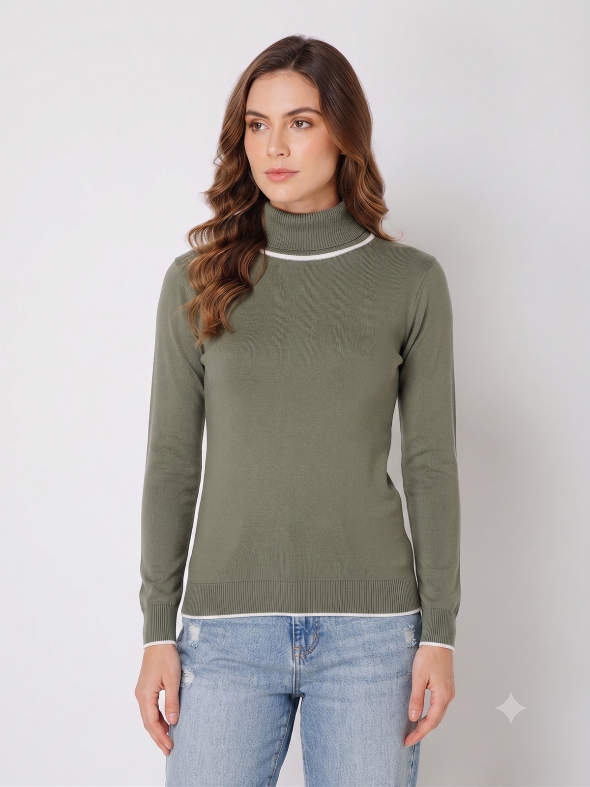 Rauth Women’s High Neck Knitted Sweater | Full Sleeve Turtle Neck Pullover | Soft Comfortable Regular Fit Winter Wear for Women
