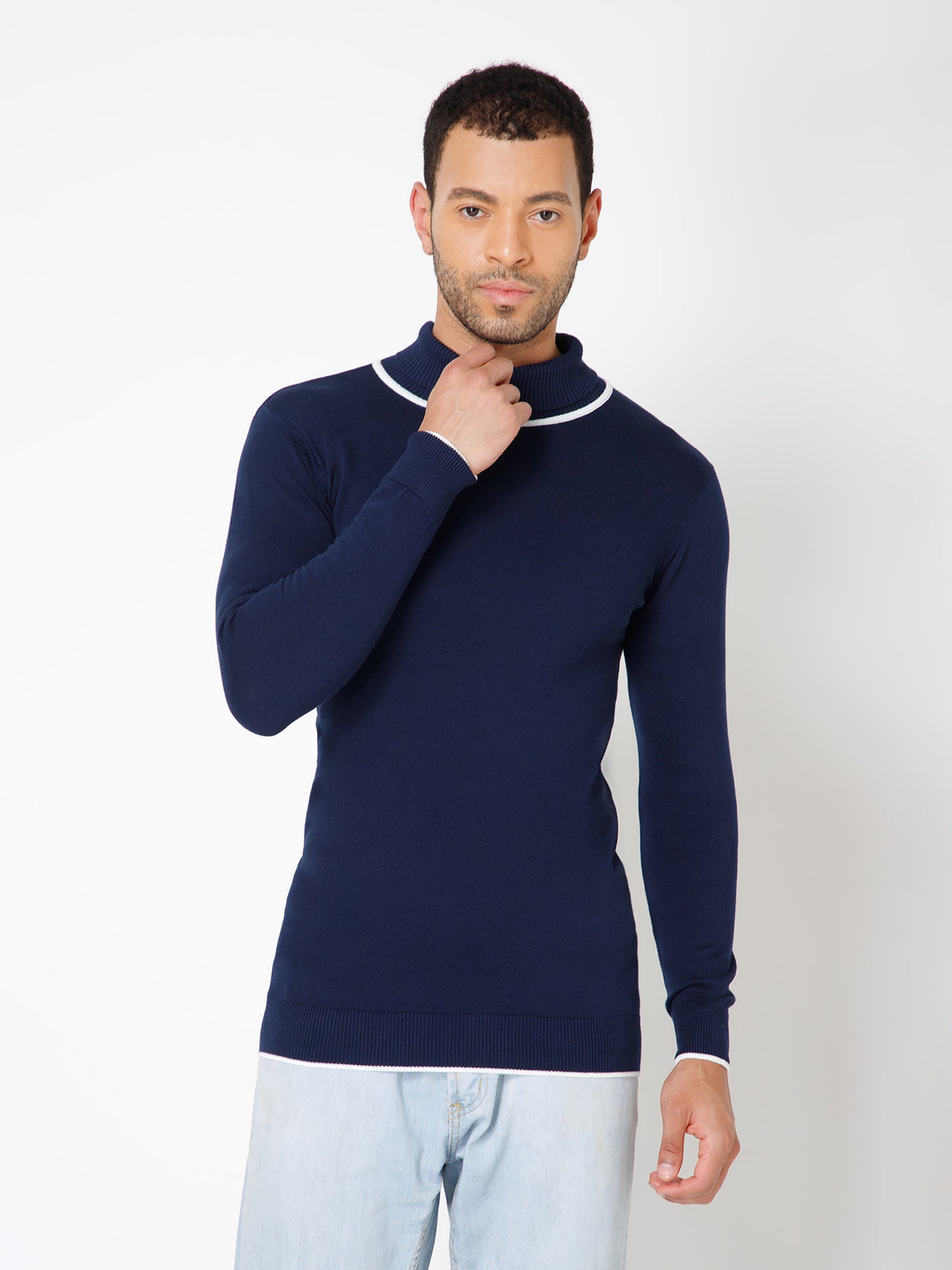Premium Slim Fit Knitted Turtleneck Pullover Sweater