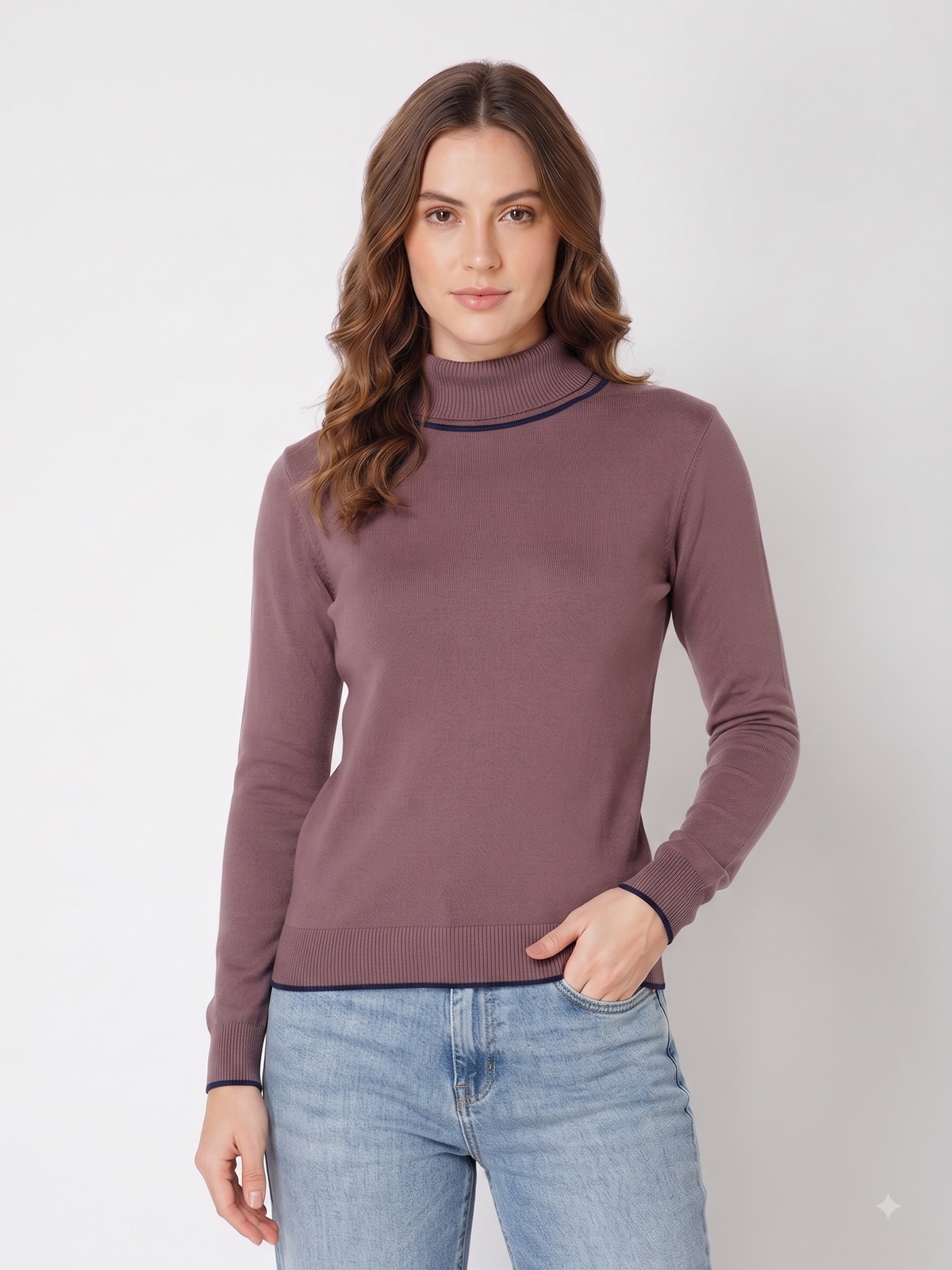 Rauth Women’s High Neck Knitted Sweater | Full Sleeve Turtle Neck Pullover | Soft Comfortable Regular Fit Winter Wear for Women