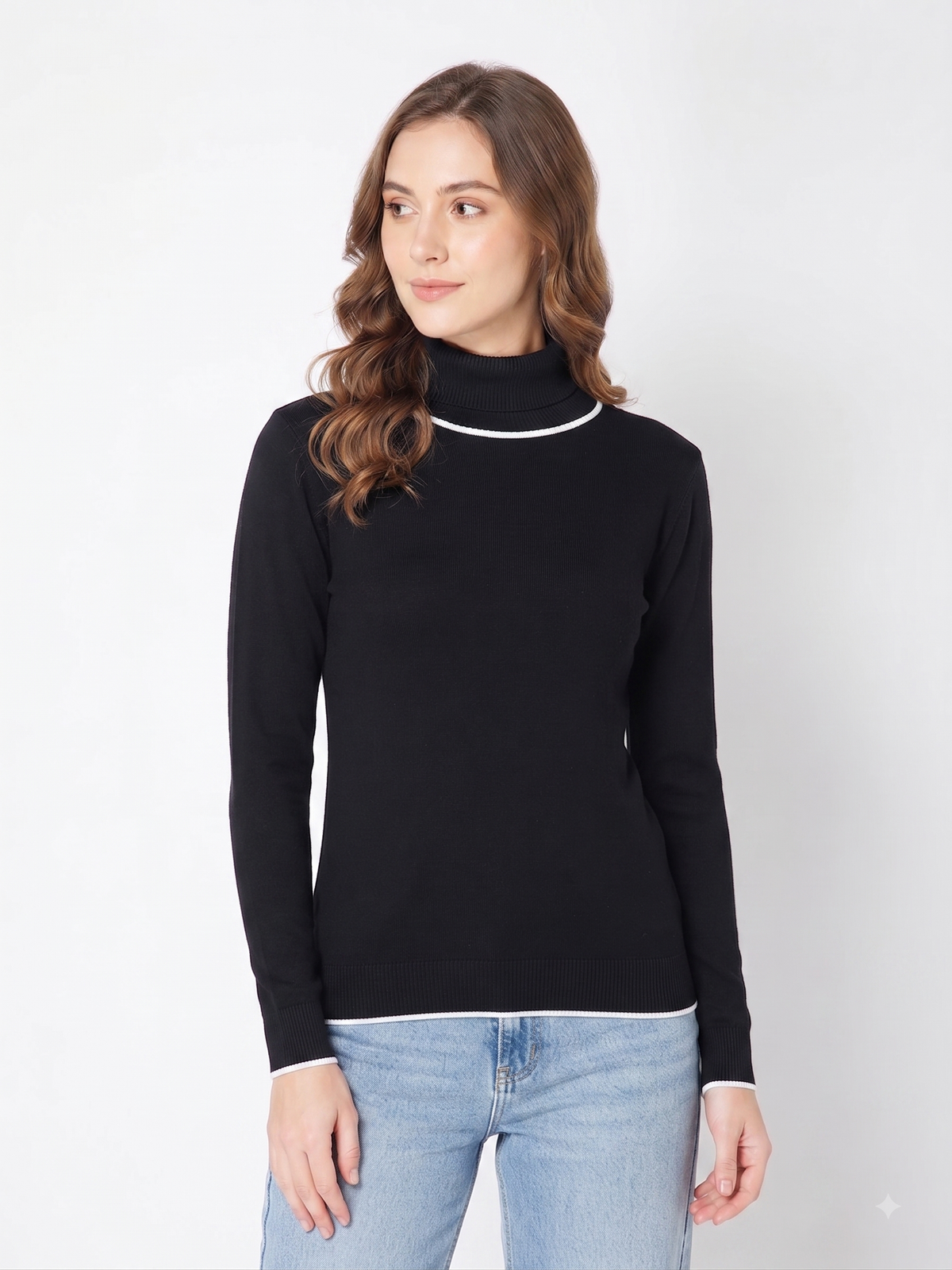 Rauth Women’s High Neck Knitted Sweater | Full Sleeve Turtle Neck Pullover | Soft Comfortable Regular Fit Winter Wear for Women