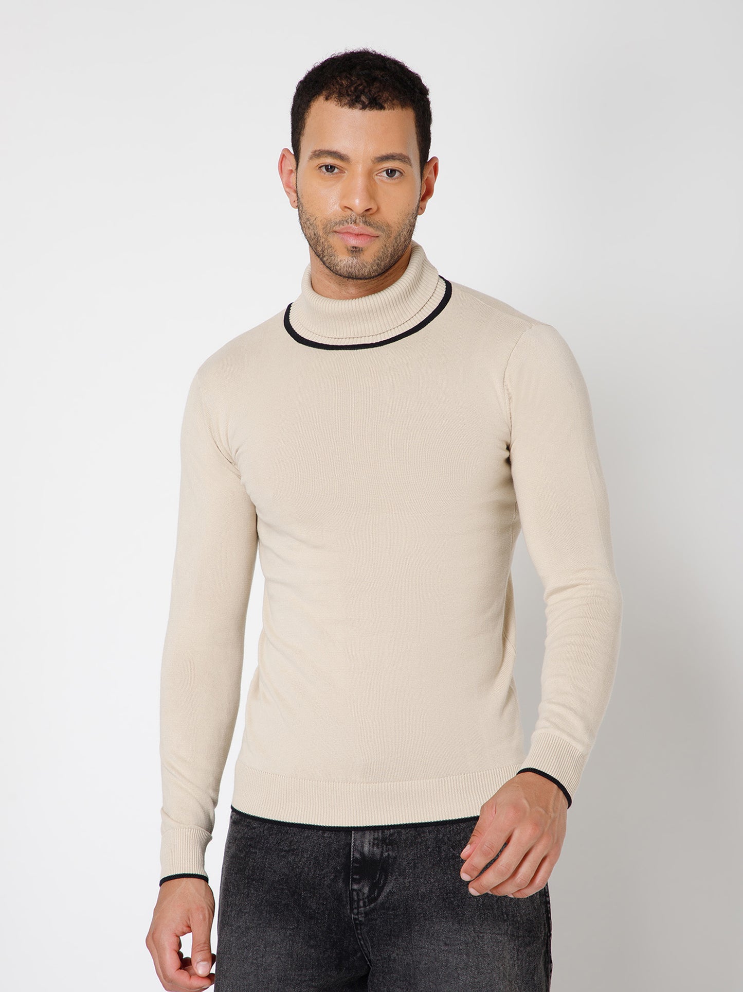Premium Slim Fit Knitted Turtleneck Pullover Sweater