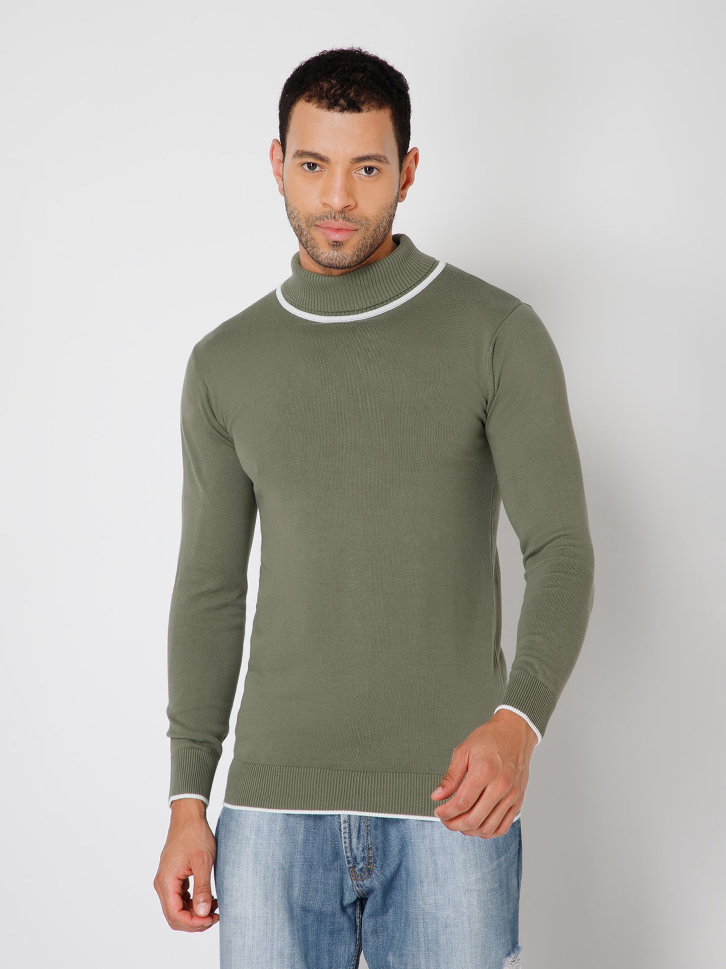 Premium Slim Fit Knitted Turtleneck Pullover Sweater