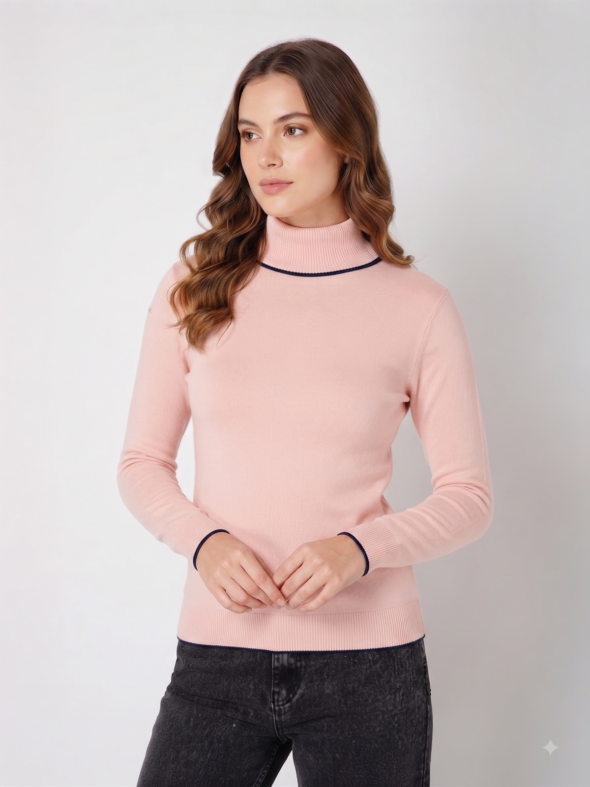 Rauth Women’s High Neck Knitted Sweater | Full Sleeve Turtle Neck Pullover | Soft Comfortable Regular Fit Winter Wear for Women