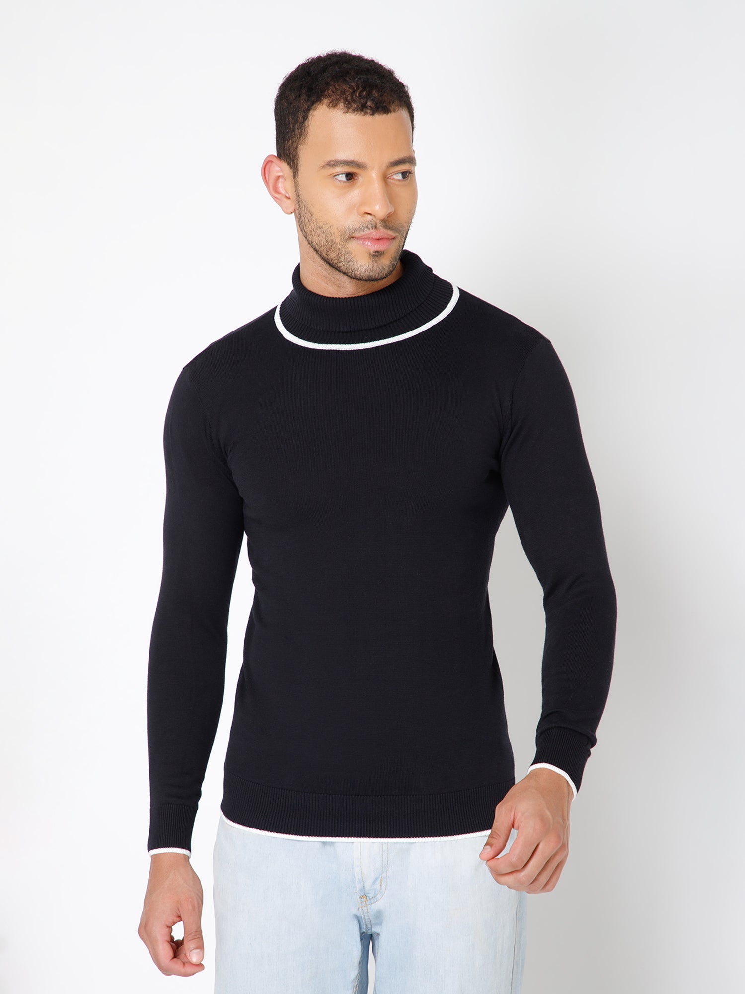 Premium Slim Fit Knitted Turtleneck Pullover Sweater