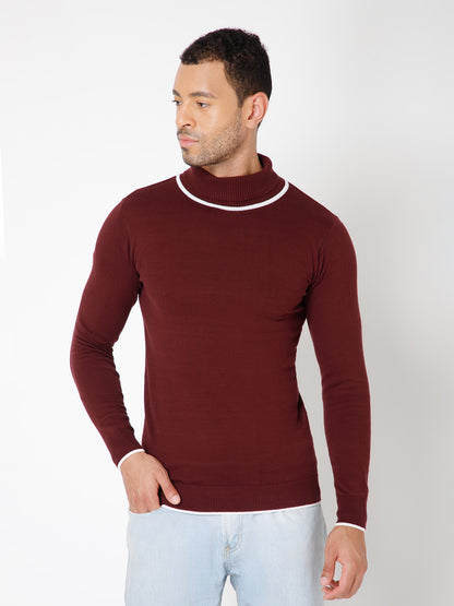 Premium Slim Fit Knitted Turtleneck Pullover Sweater