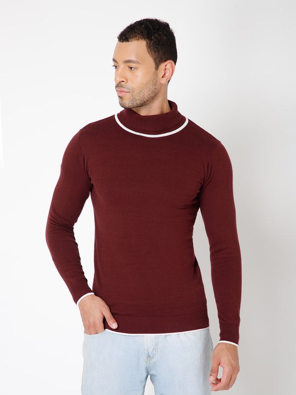 Premium Slim Fit Knitted Turtleneck Pullover Sweater