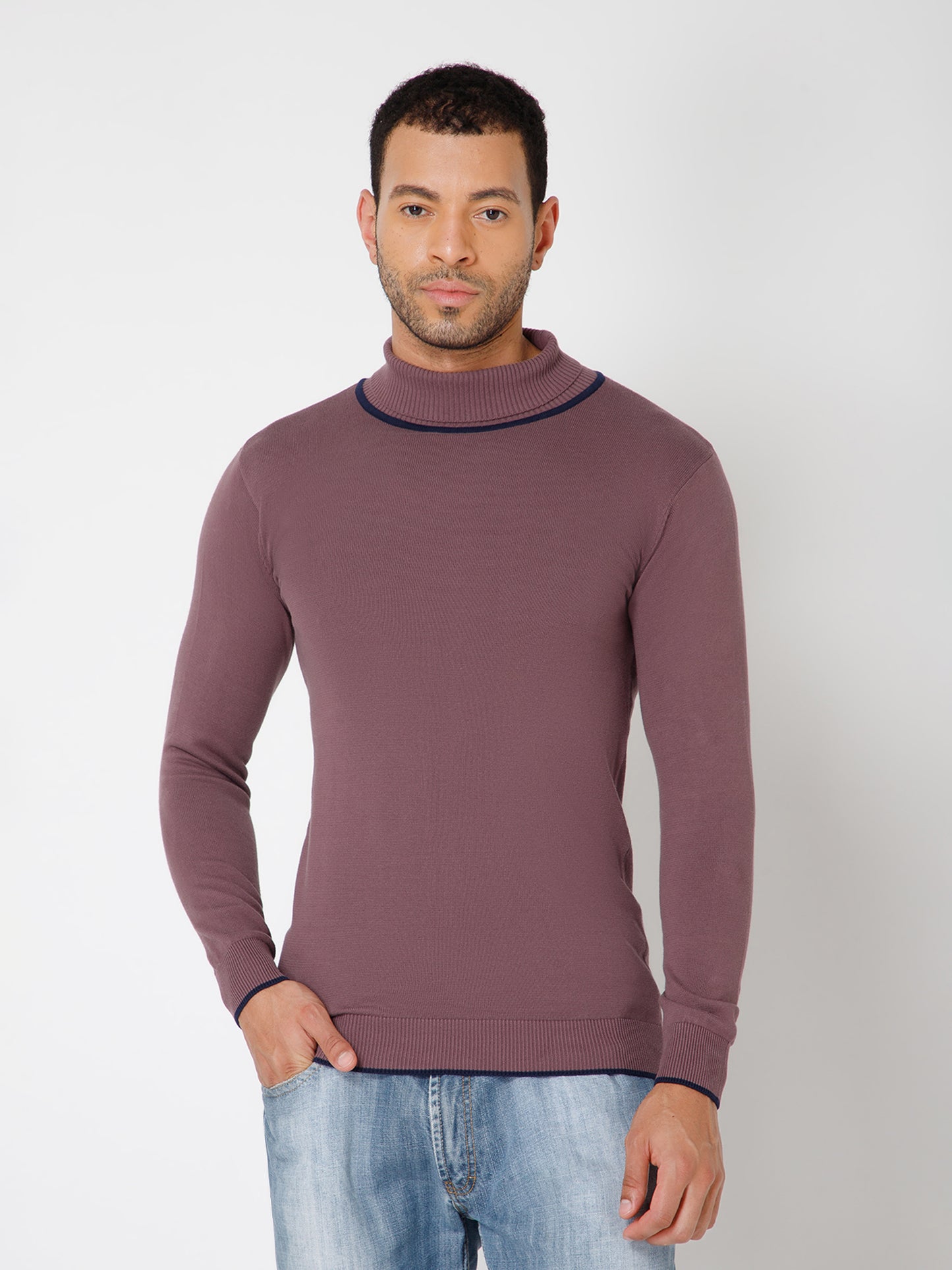 Premium Slim Fit Knitted Turtleneck Pullover Sweater