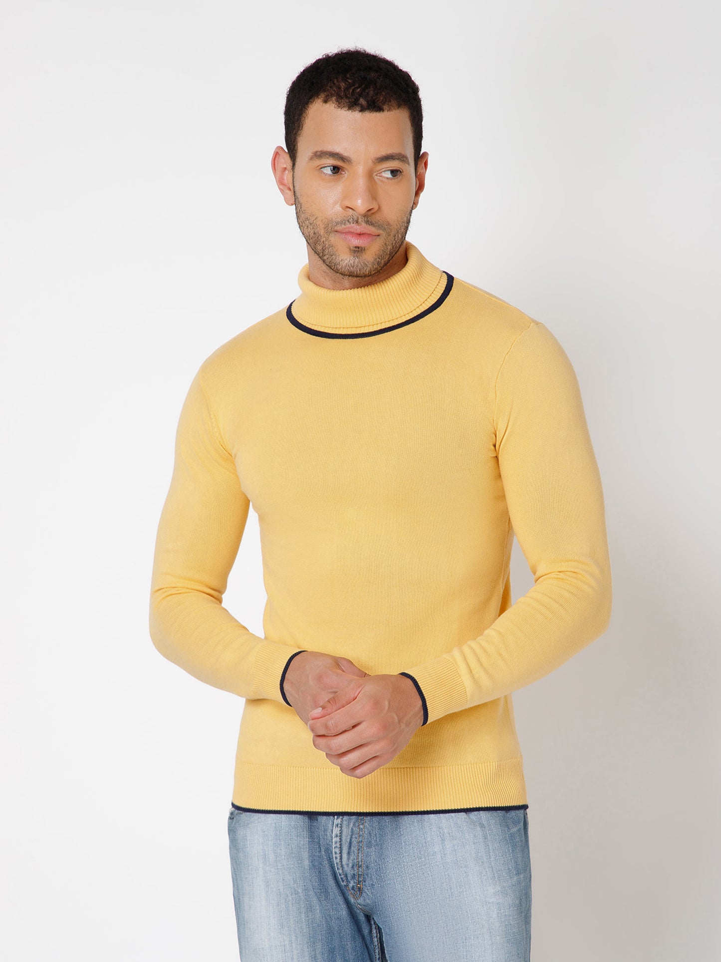 Premium Slim Fit Knitted Turtleneck Pullover Sweater