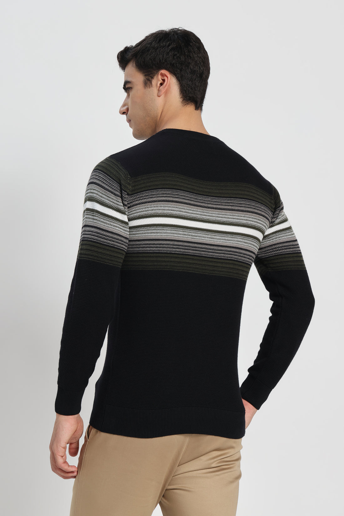 Rauth Men’s Full Sleeve Round Neck Textured Knit Sweater Regular Fit Casual Pullover Stylish Winter Wear for Men