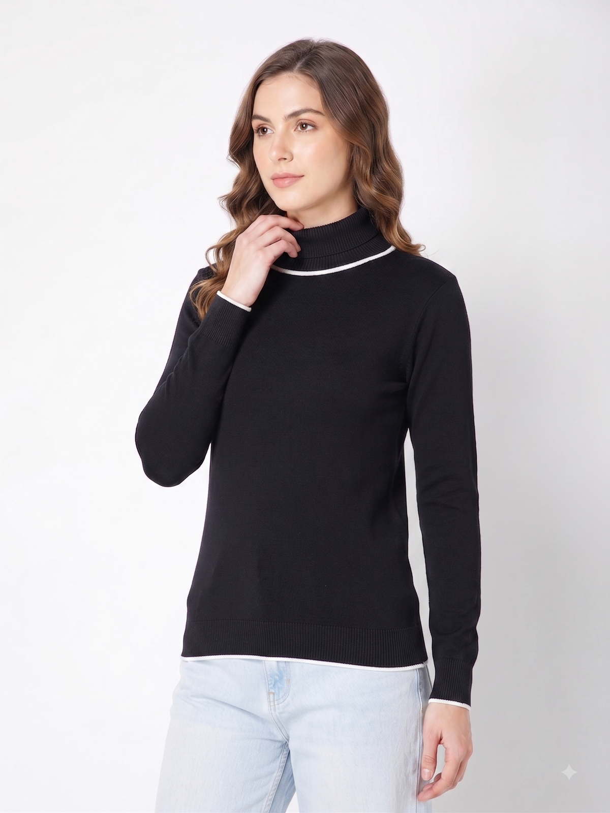 Rauth Women’s High Neck Knitted Sweater | Full Sleeve Turtle Neck Pullover | Soft Comfortable Regular Fit Winter Wear for Women