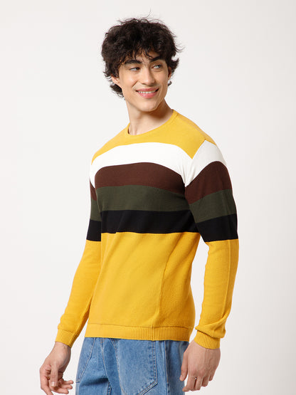 color-Mustard Stripped