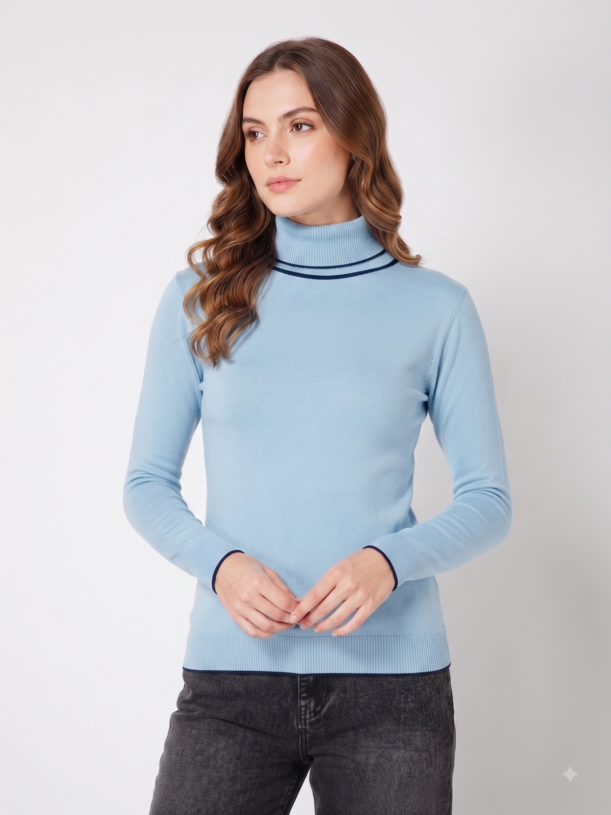 Rauth Women’s High Neck Knitted Sweater | Full Sleeve Turtle Neck Pullover | Soft Comfortable Regular Fit Winter Wear for Women