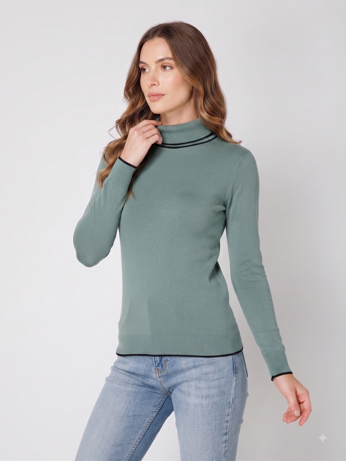Rauth Women’s High Neck Knitted Sweater | Full Sleeve Turtle Neck Pullover | Soft Comfortable Regular Fit Winter Wear for Women