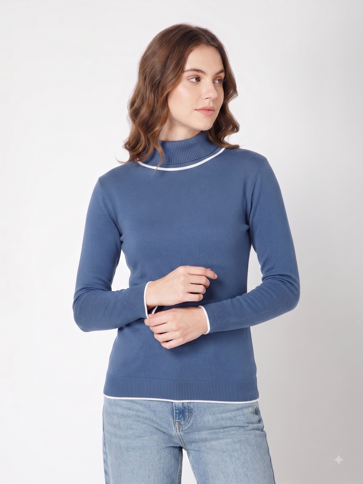 Rauth Women’s High Neck Knitted Sweater | Full Sleeve Turtle Neck Pullover | Soft Comfortable Regular Fit Winter Wear for Women