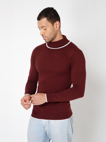 Premium Slim Fit Knitted Turtleneck Pullover Sweater