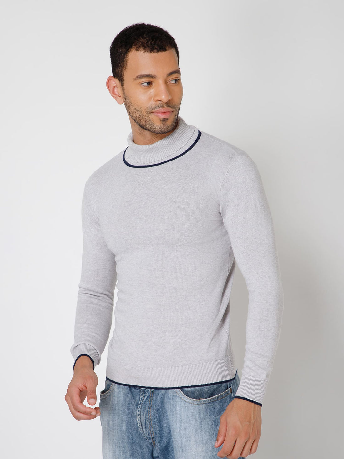 RAUTH Men’s High Neck T-Shirt Full Sleeve Slim Fit Turtle Neck Tee Stretchable Casual Wear for Men