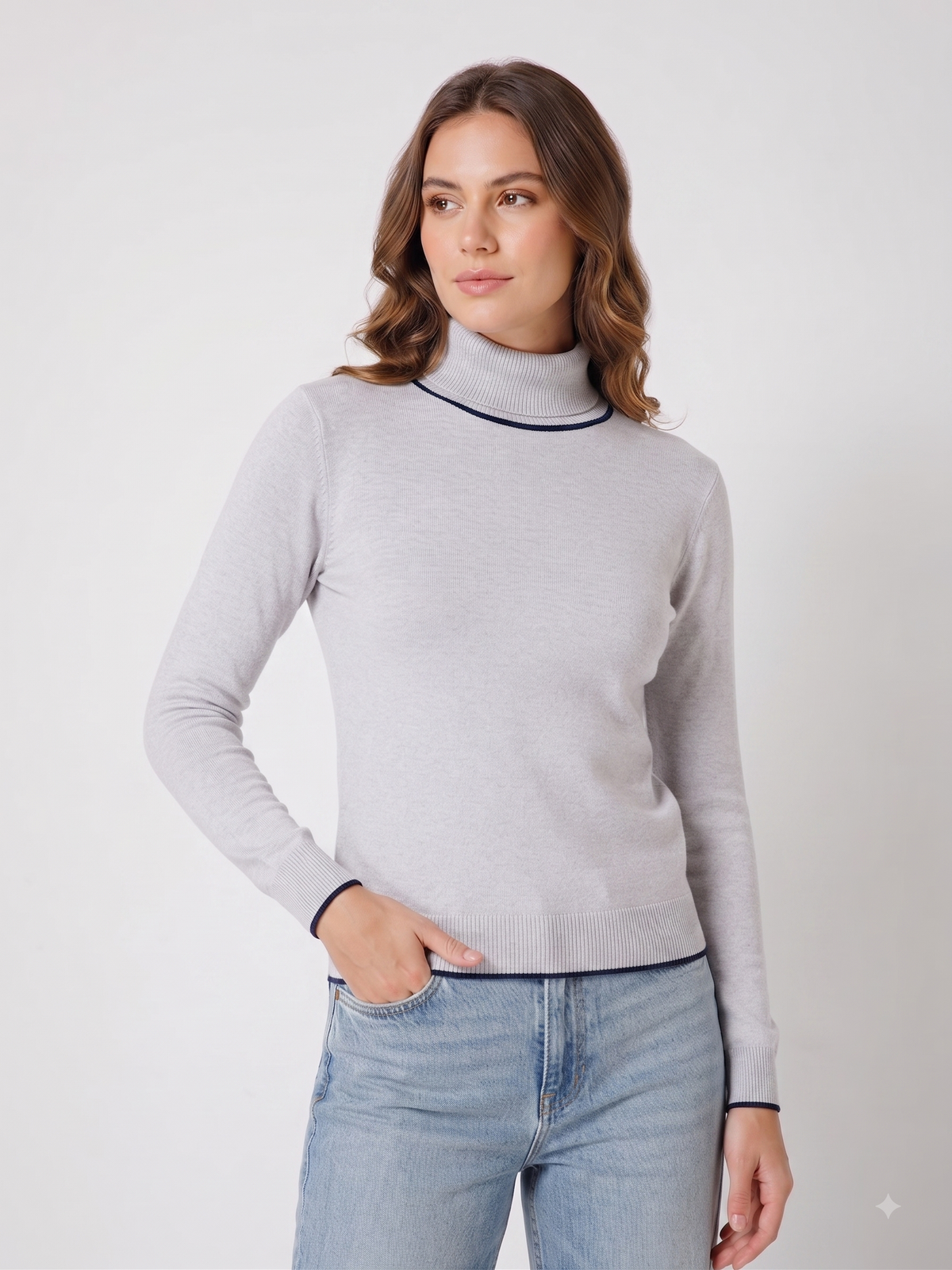 Rauth Women’s High Neck Knitted Sweater | Full Sleeve Turtle Neck Pullover | Soft Comfortable Regular Fit Winter Wear for Women
