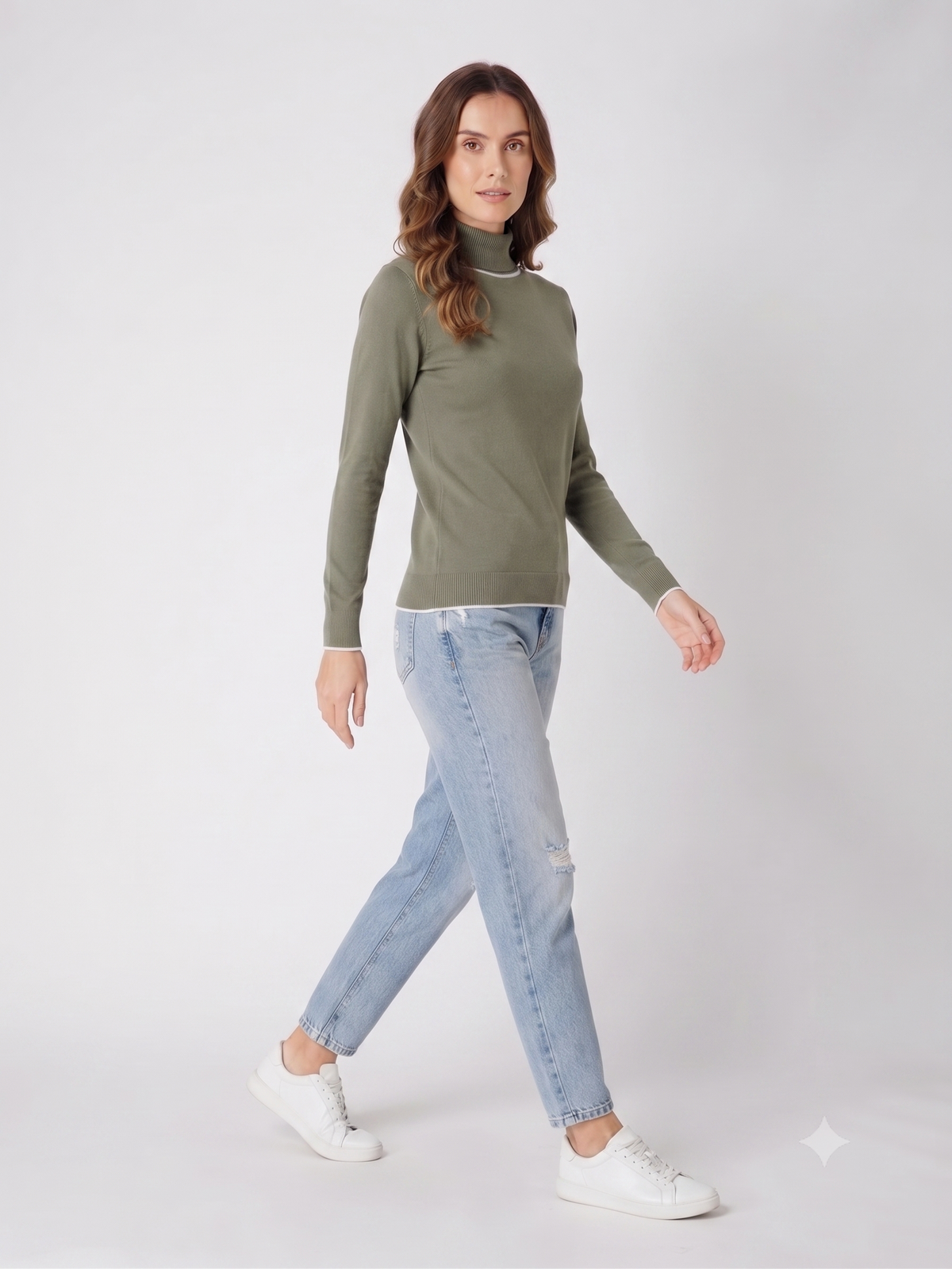 Rauth Women’s High Neck Knitted Sweater | Full Sleeve Turtle Neck Pullover | Soft Comfortable Regular Fit Winter Wear for Women
