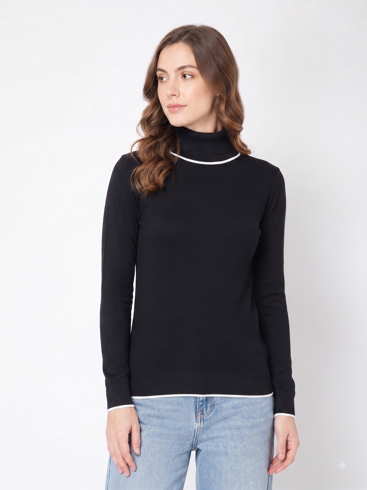 Rauth Women’s High Neck Knitted Sweater | Full Sleeve Turtle Neck Pullover | Soft Comfortable Regular Fit Winter Wear for Women