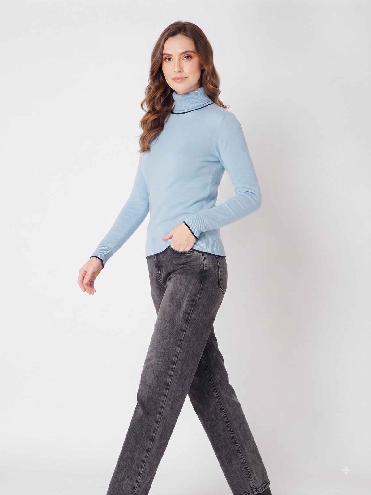 Rauth Women’s High Neck Knitted Sweater | Full Sleeve Turtle Neck Pullover | Soft Comfortable Regular Fit Winter Wear for Women