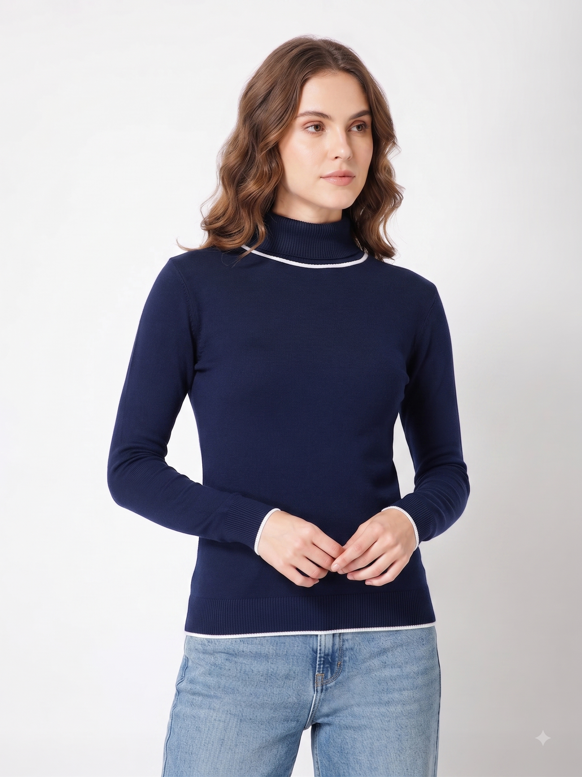 Rauth Women’s High Neck Knitted Sweater | Full Sleeve Turtle Neck Pullover | Soft Comfortable Regular Fit Winter Wear for Women