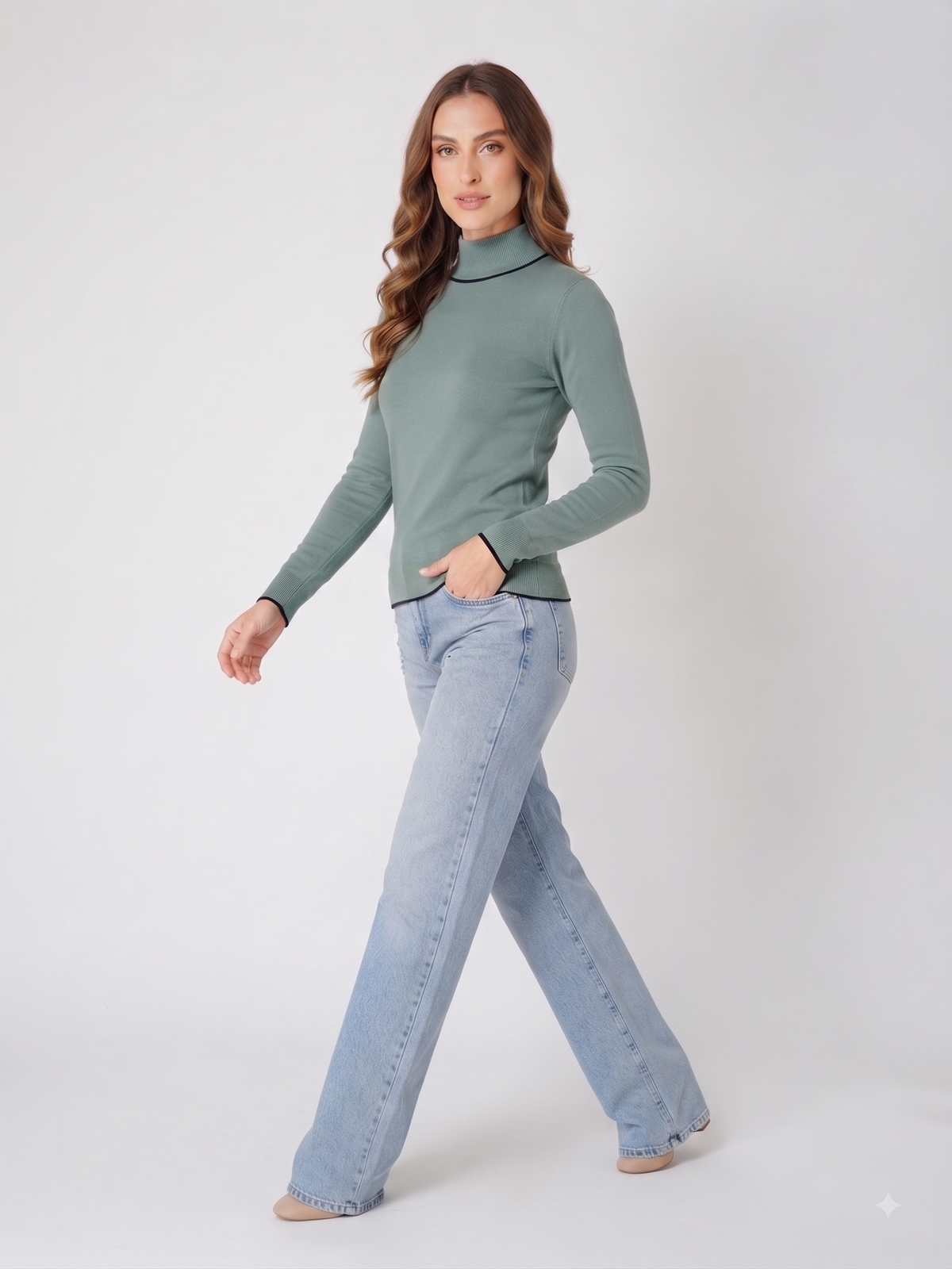 Rauth Women’s High Neck Knitted Sweater | Full Sleeve Turtle Neck Pullover | Soft Comfortable Regular Fit Winter Wear for Women