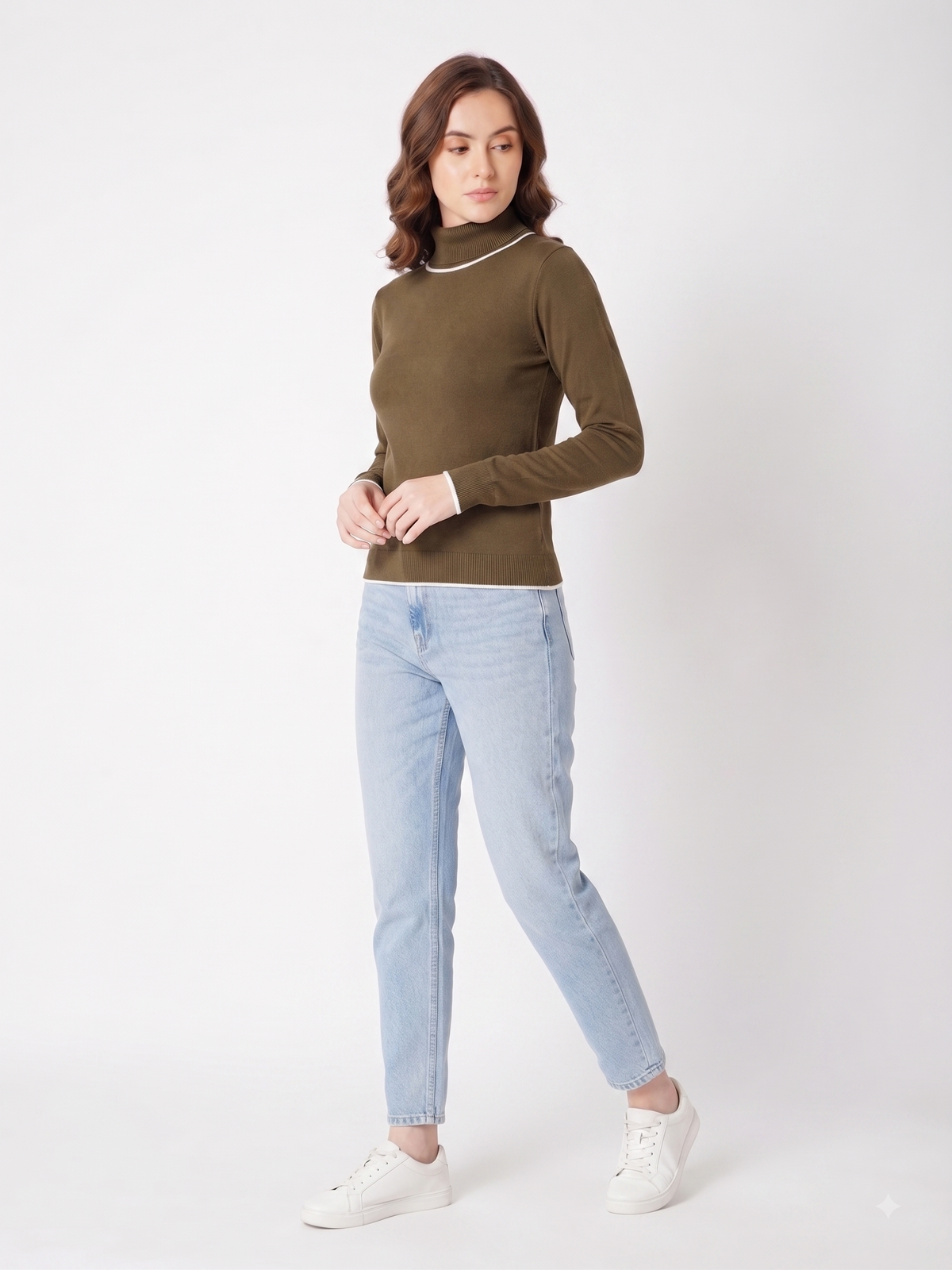 Rauth Women’s High Neck Knitted Sweater | Full Sleeve Turtle Neck Pullover | Soft Comfortable Regular Fit Winter Wear for Women