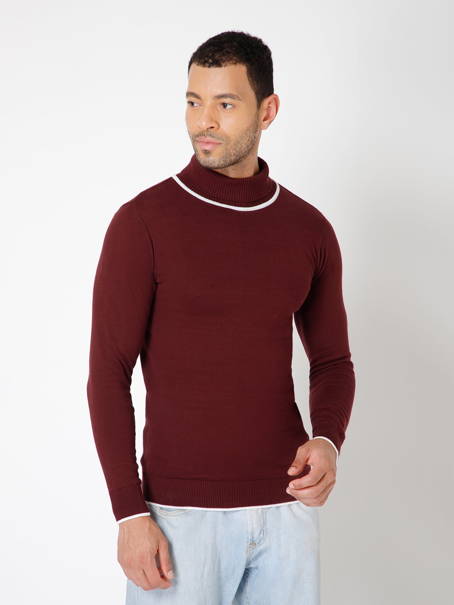 Premium Slim Fit Knitted Turtleneck Pullover Sweater
