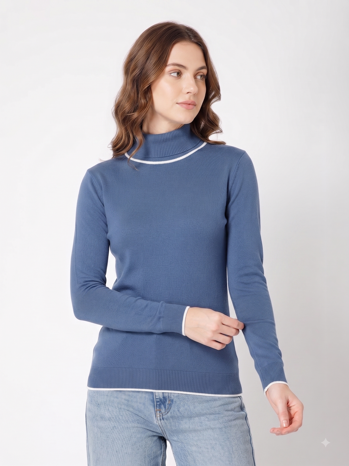 Rauth Women’s High Neck Knitted Sweater | Full Sleeve Turtle Neck Pullover | Soft Comfortable Regular Fit Winter Wear for Women