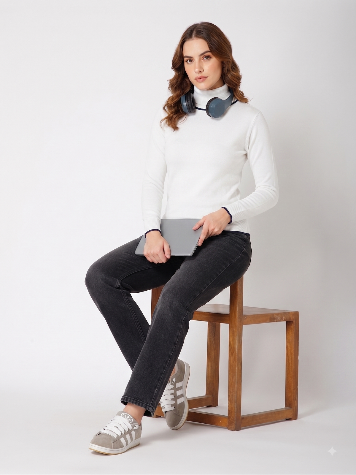 Rauth Women’s High Neck Knitted Sweater | Full Sleeve Turtle Neck Pullover | Soft Comfortable Regular Fit Winter Wear for Women