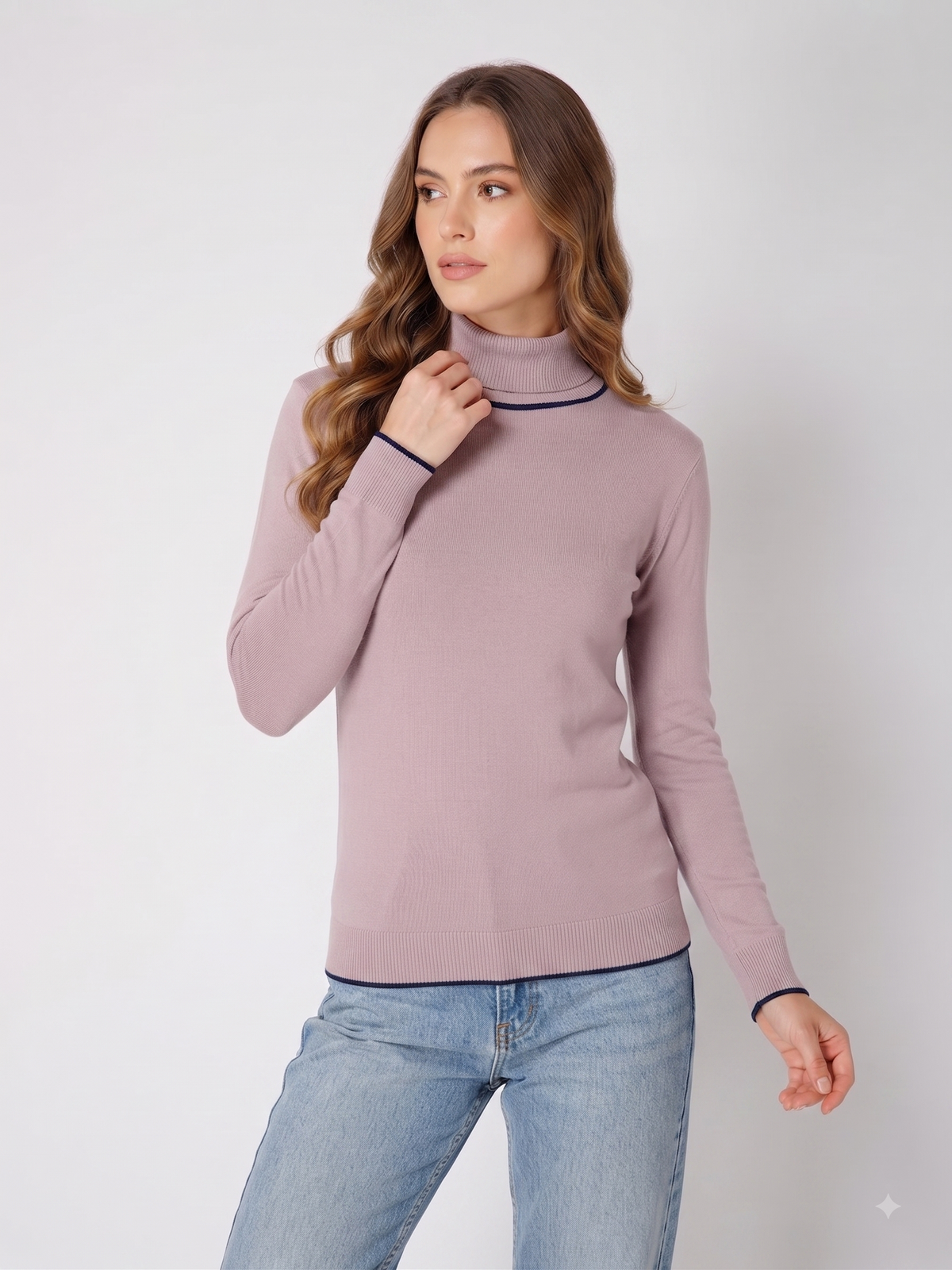 Rauth Women’s High Neck Knitted Sweater | Full Sleeve Turtle Neck Pullover | Soft Comfortable Regular Fit Winter Wear for Women
