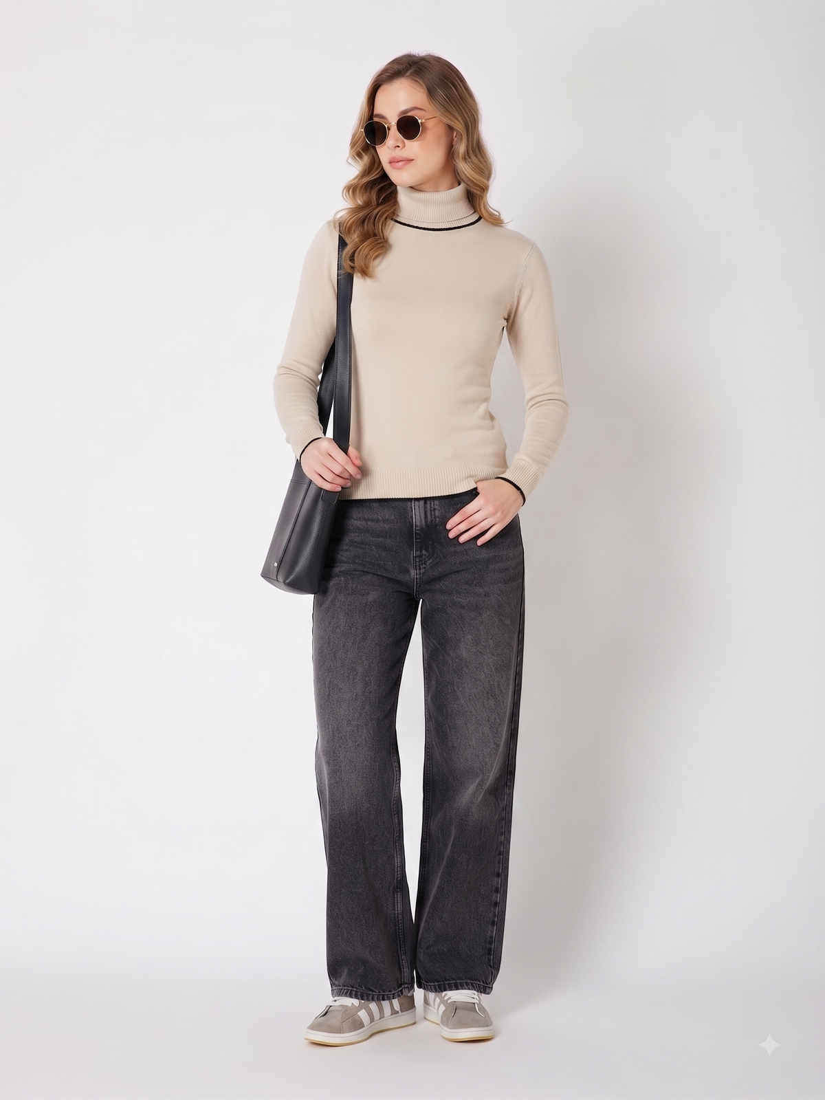 Rauth Women’s High Neck Knitted Sweater | Full Sleeve Turtle Neck Pullover | Soft Comfortable Regular Fit Winter Wear for Women