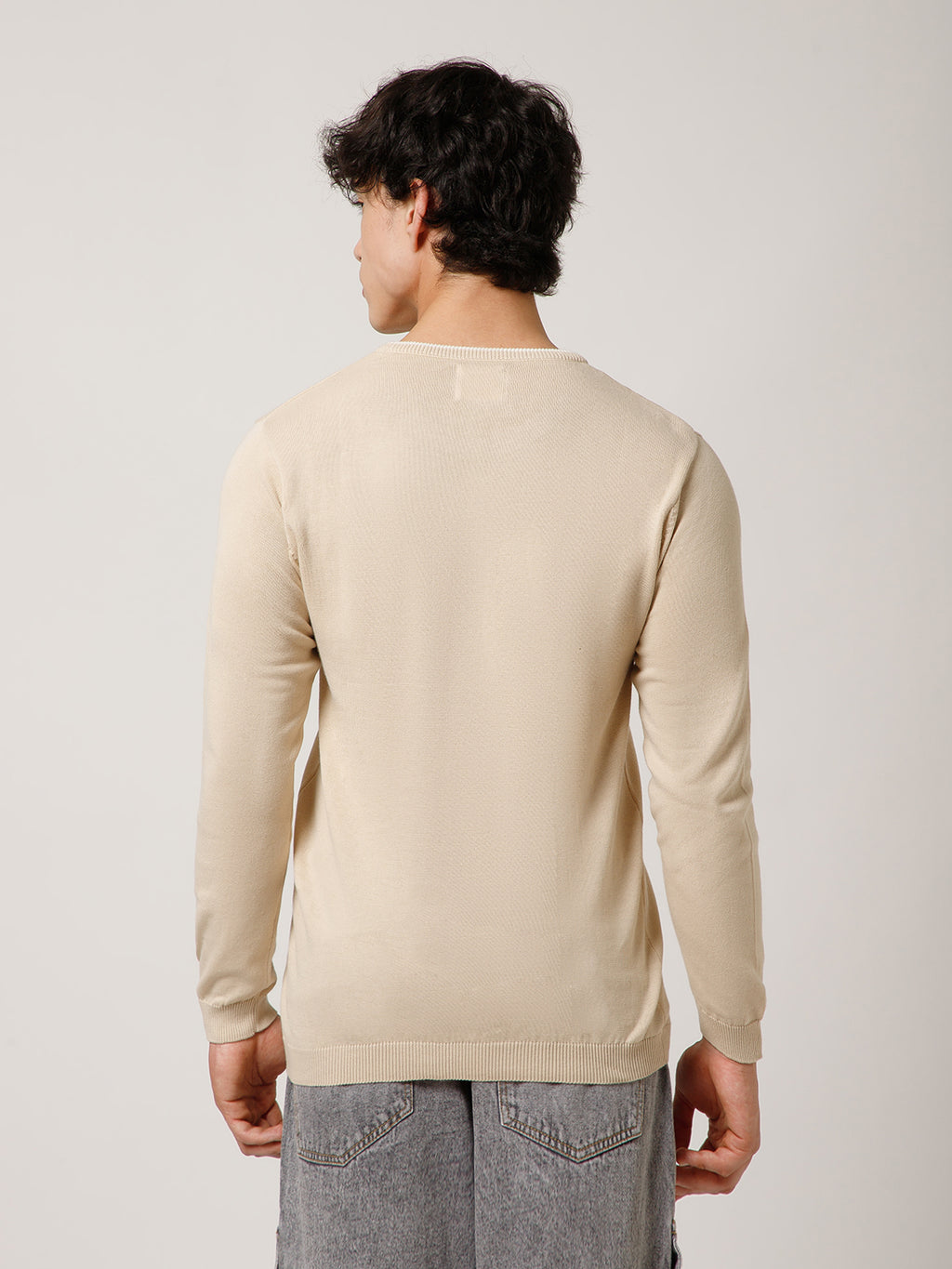 Essential Slim Fit Lightweight Crew Neck Pullover SweatShirt