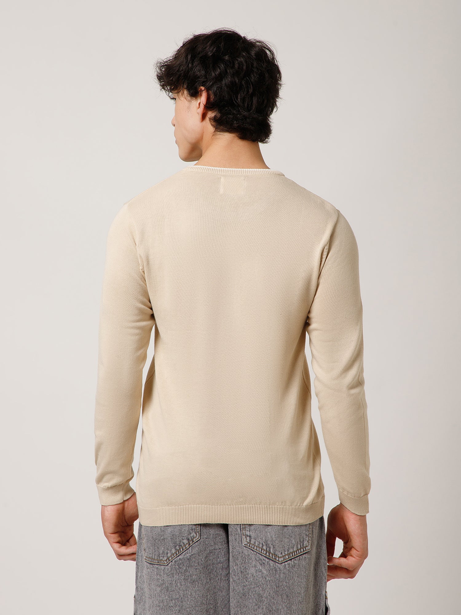 Essential Slim Fit Lightweight Crew Neck Pullover SweatShirt