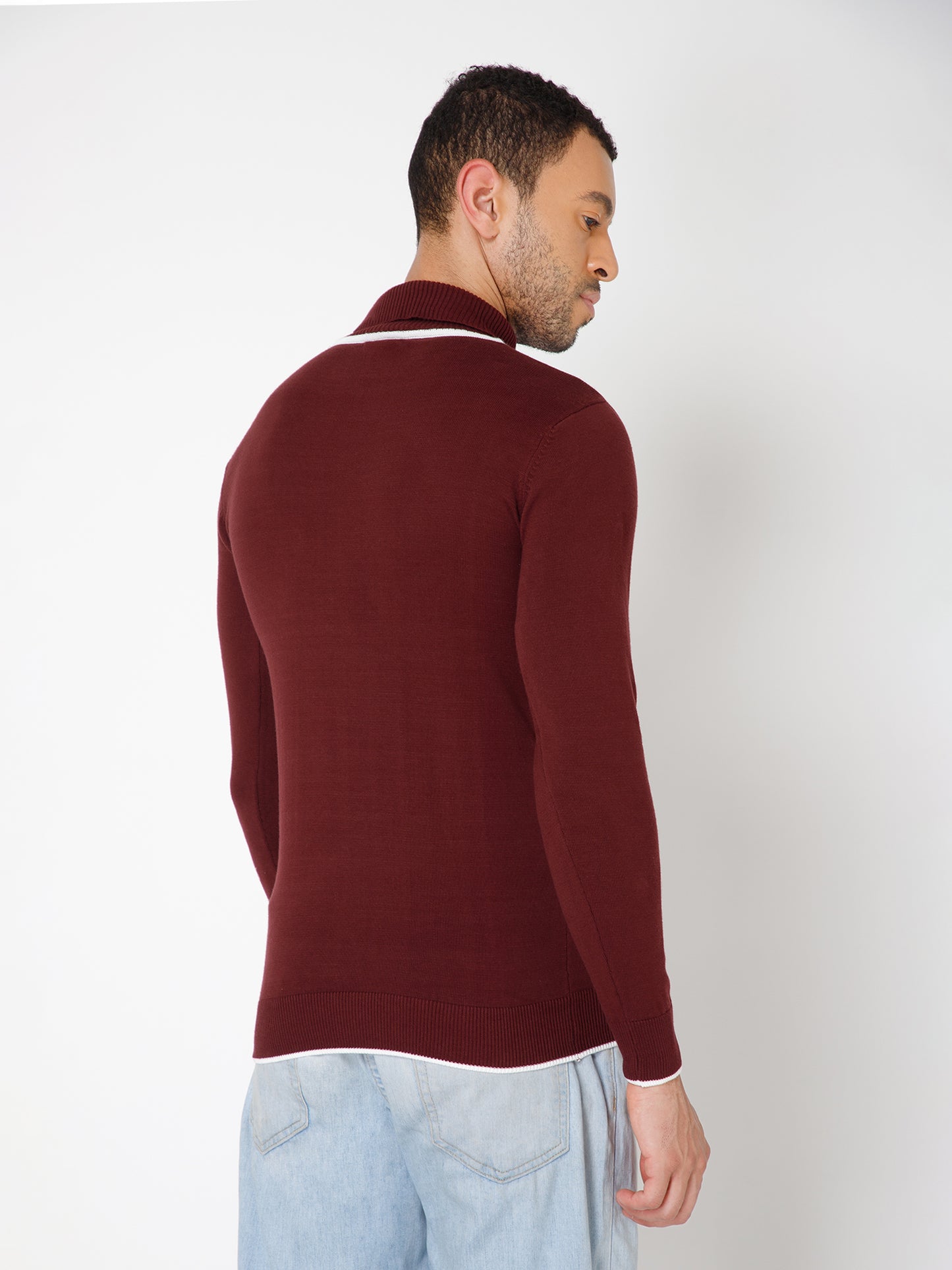 Premium Slim Fit Knitted Turtleneck Pullover Sweater