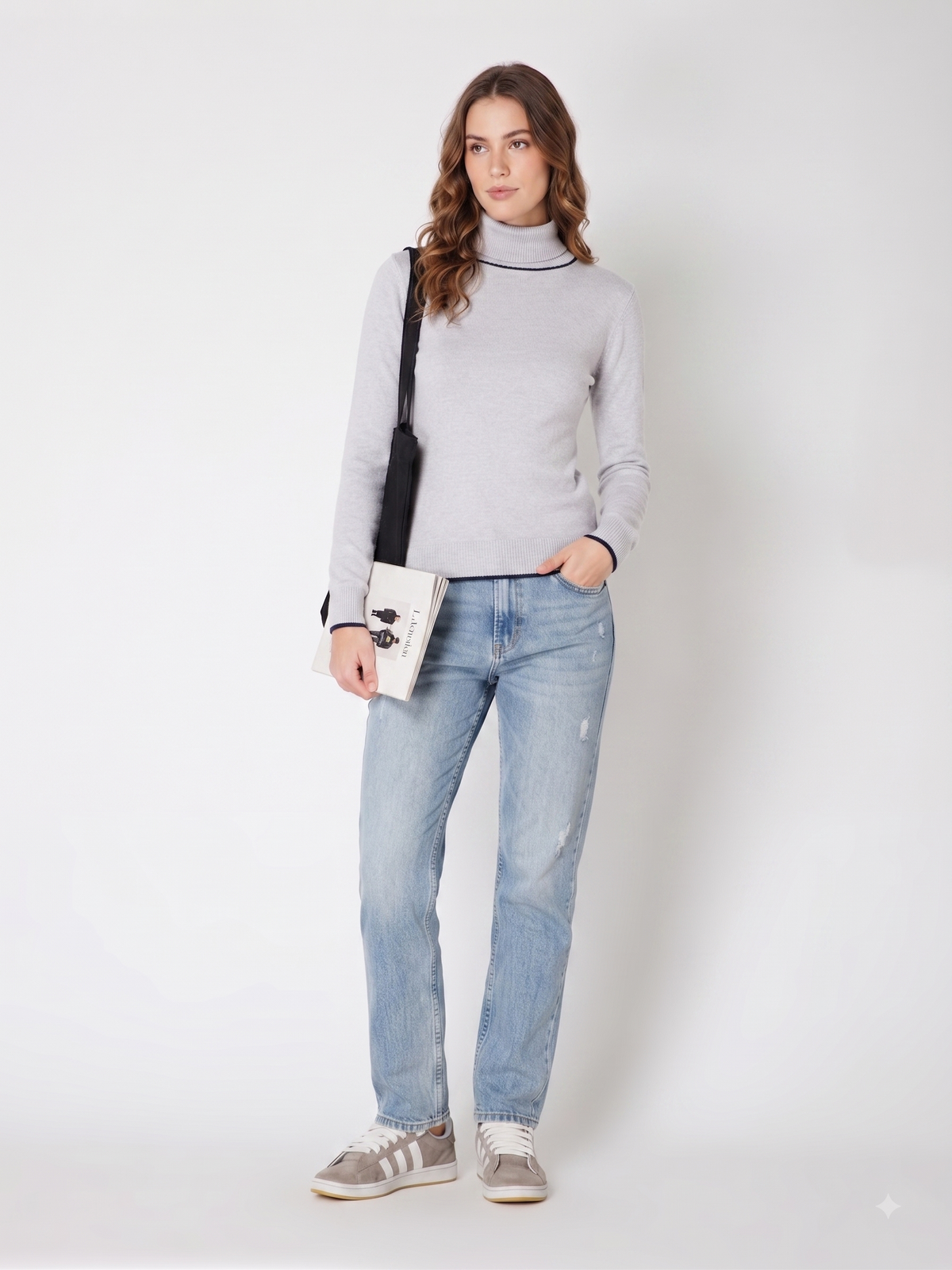 Rauth Women’s High Neck Knitted Sweater | Full Sleeve Turtle Neck Pullover | Soft Comfortable Regular Fit Winter Wear for Women