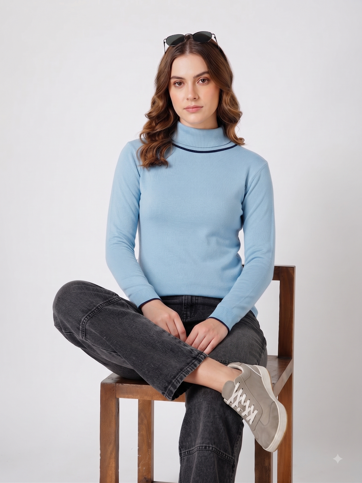 Rauth Women’s High Neck Knitted Sweater | Full Sleeve Turtle Neck Pullover | Soft Comfortable Regular Fit Winter Wear for Women