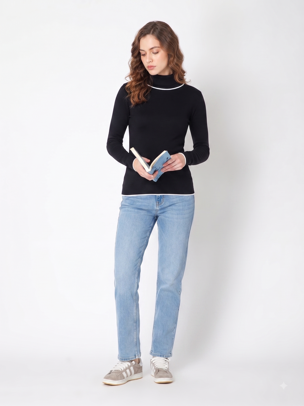 Rauth Women’s High Neck Knitted Sweater | Full Sleeve Turtle Neck Pullover | Soft Comfortable Regular Fit Winter Wear for Women