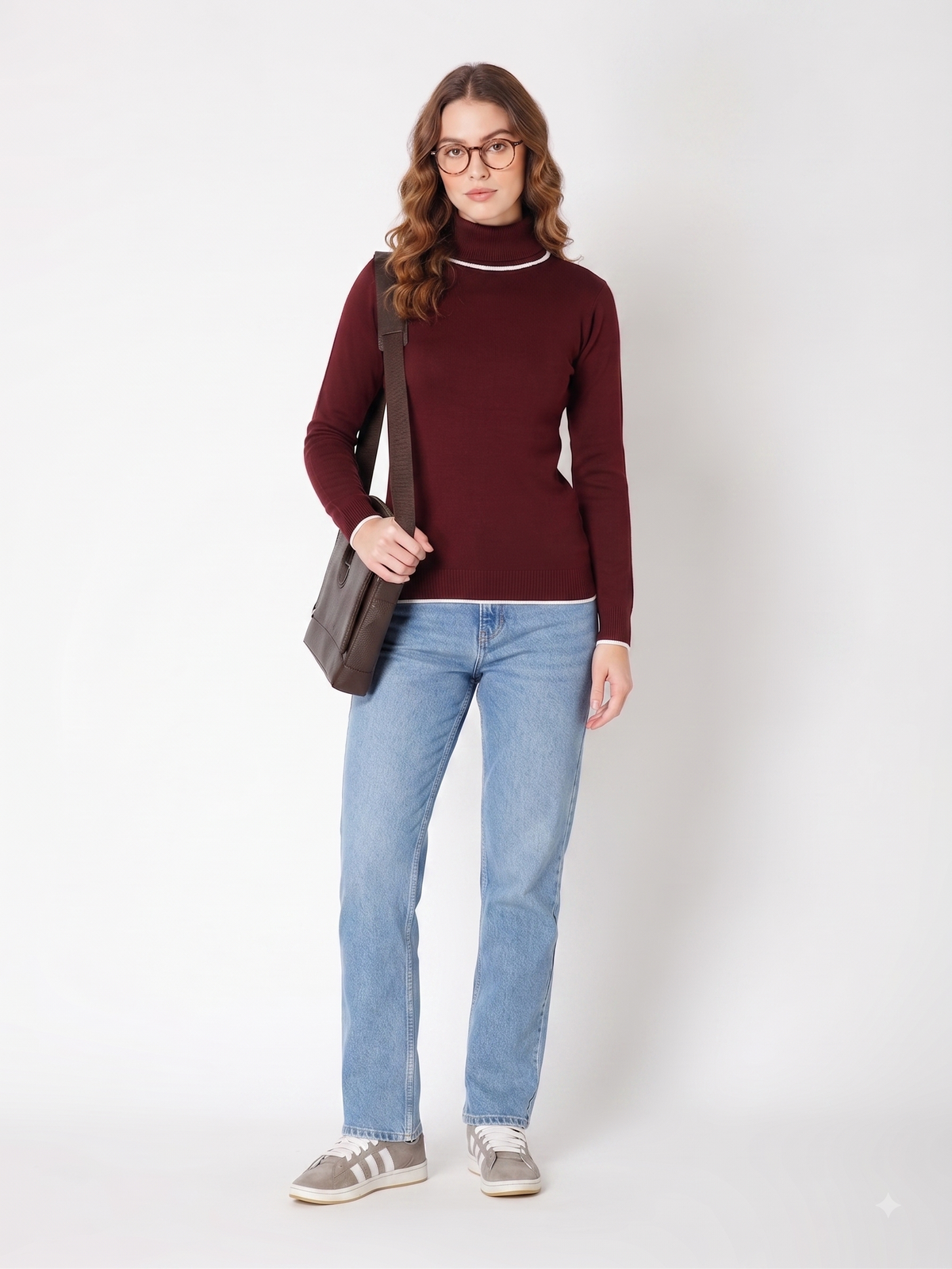 Rauth Women’s High Neck Knitted Sweater | Full Sleeve Turtle Neck Pullover | Soft Comfortable Regular Fit Winter Wear for Women
