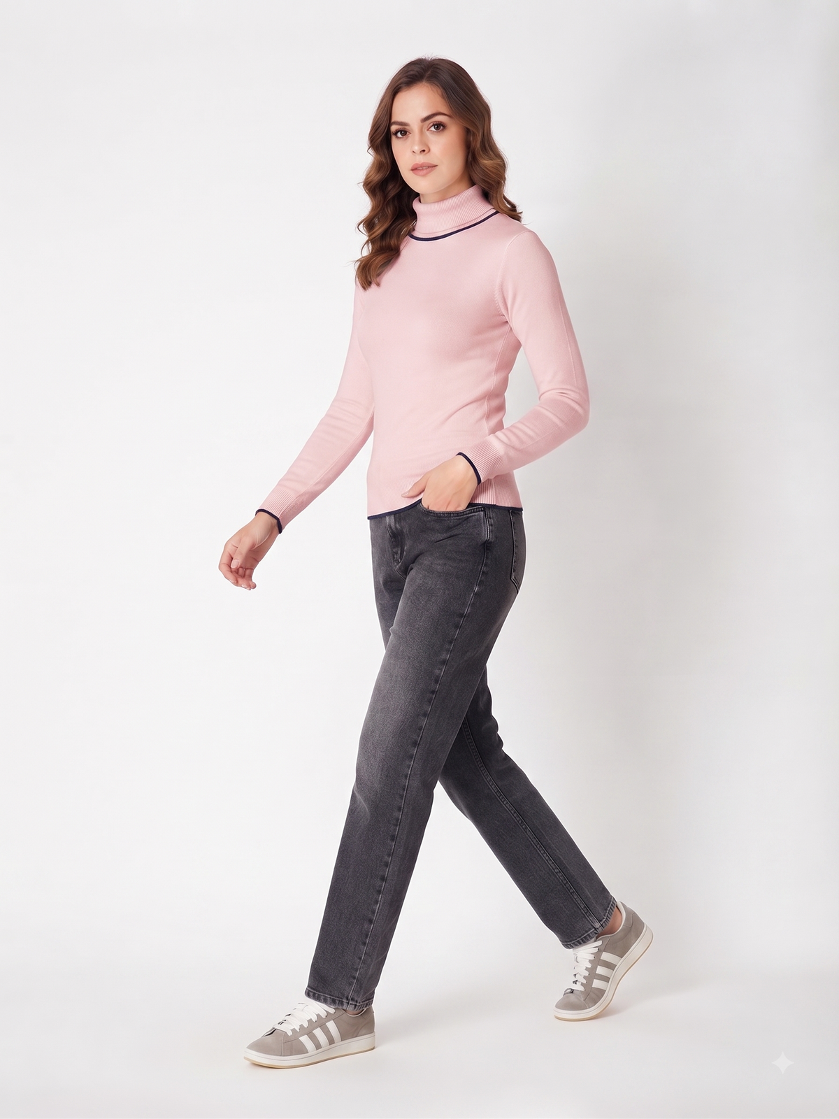 Rauth Women’s High Neck Knitted Sweater | Full Sleeve Turtle Neck Pullover | Soft Comfortable Regular Fit Winter Wear for Women