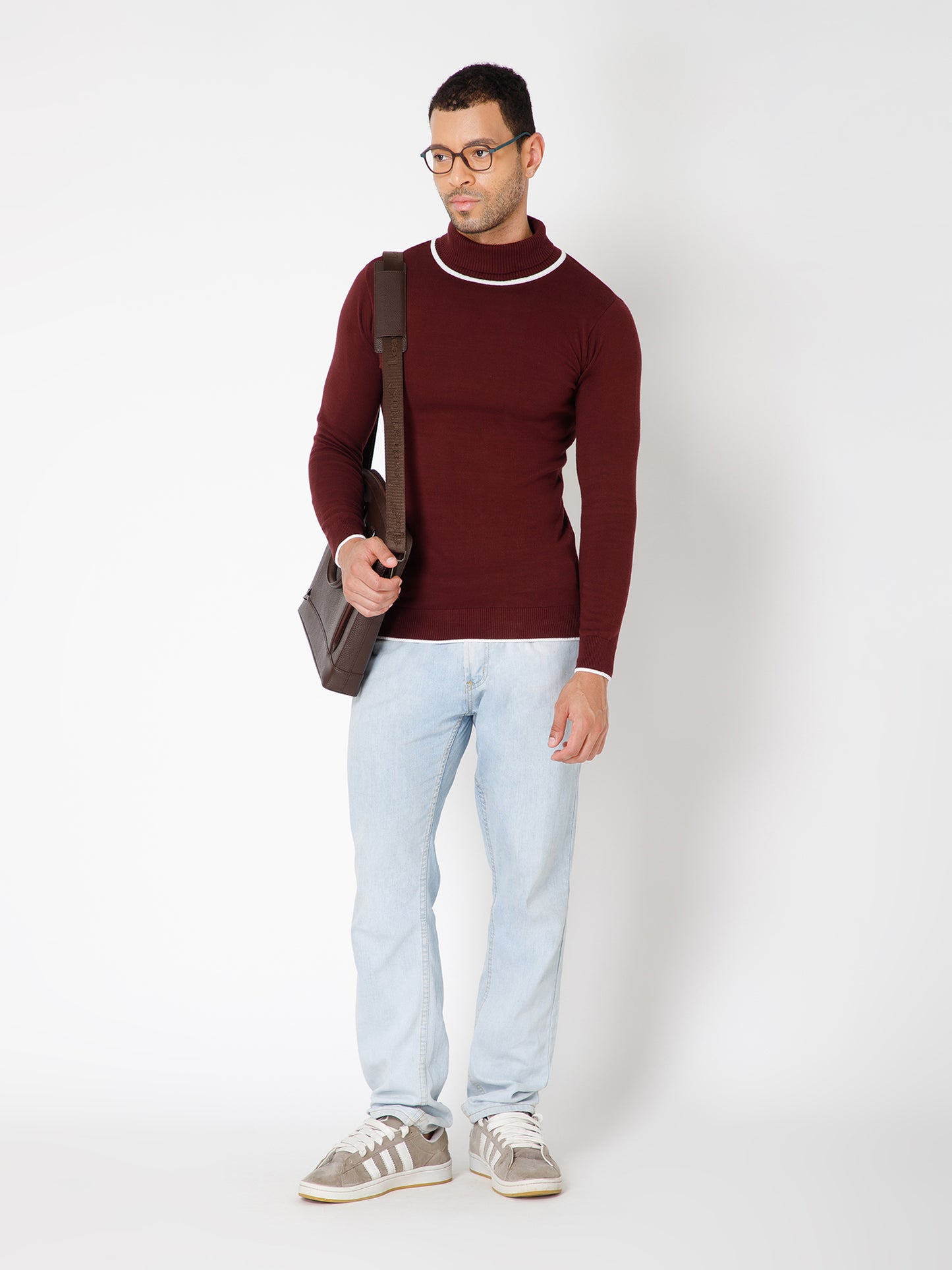 Premium Slim Fit Knitted Turtleneck Pullover Sweater
