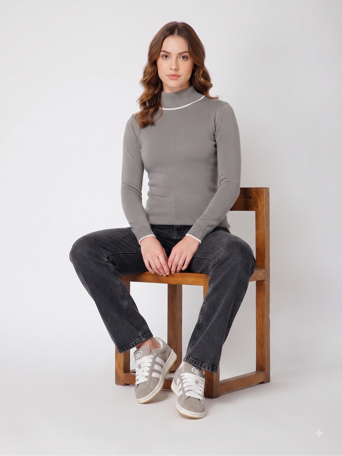 Rauth Women’s High Neck Knitted Sweater | Full Sleeve Turtle Neck Pullover | Soft Comfortable Regular Fit Winter Wear for Women
